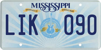 MS license plate LIK090