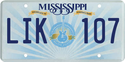 MS license plate LIK107