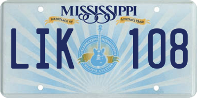 MS license plate LIK108