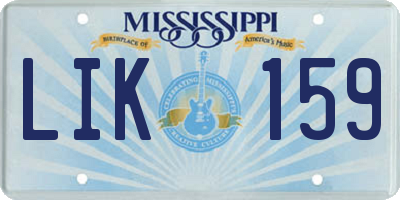 MS license plate LIK159