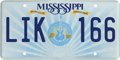 MS license plate LIK166