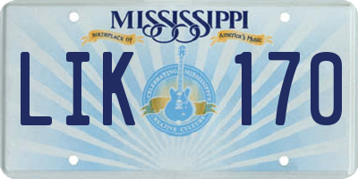 MS license plate LIK170