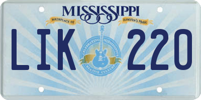 MS license plate LIK220