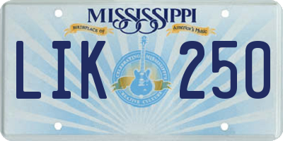 MS license plate LIK250