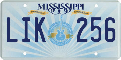 MS license plate LIK256