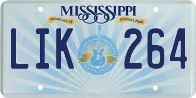 MS license plate LIK264