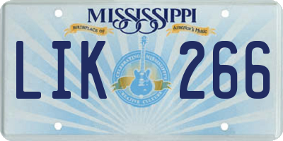 MS license plate LIK266