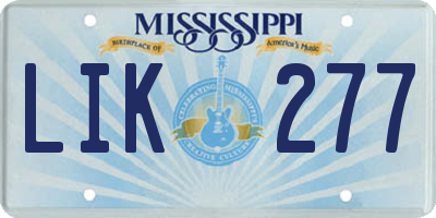 MS license plate LIK277