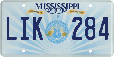 MS license plate LIK284