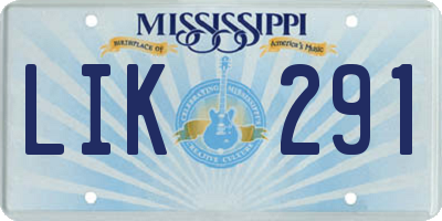 MS license plate LIK291