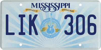 MS license plate LIK306