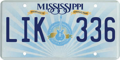 MS license plate LIK336