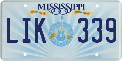 MS license plate LIK339