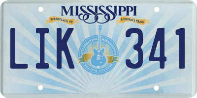 MS license plate LIK341