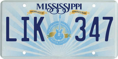 MS license plate LIK347
