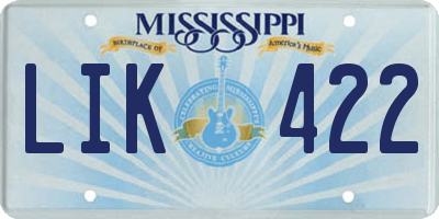 MS license plate LIK422