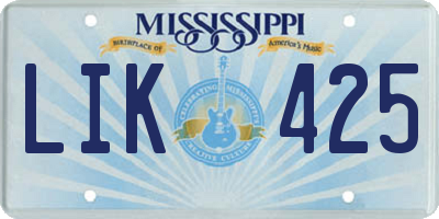 MS license plate LIK425