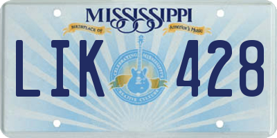 MS license plate LIK428