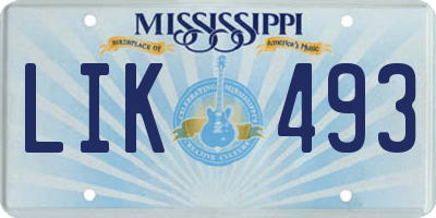 MS license plate LIK493
