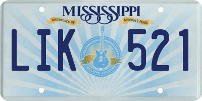 MS license plate LIK521