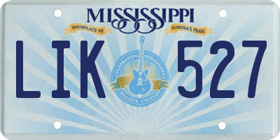 MS license plate LIK527