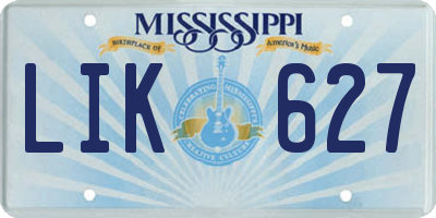 MS license plate LIK627
