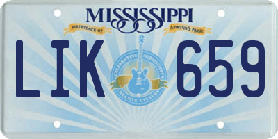 MS license plate LIK659