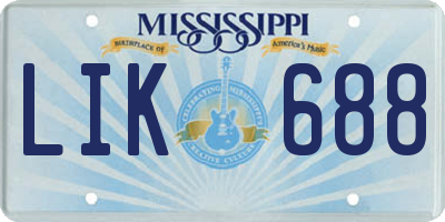 MS license plate LIK688
