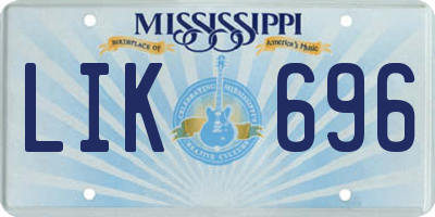 MS license plate LIK696