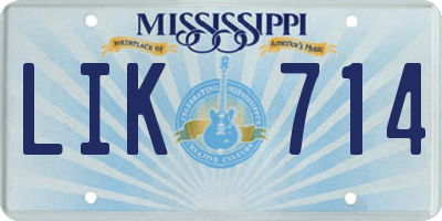 MS license plate LIK714