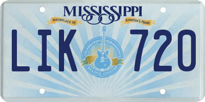 MS license plate LIK720