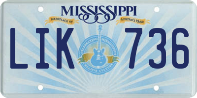 MS license plate LIK736