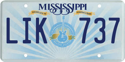 MS license plate LIK737