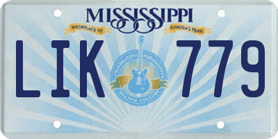 MS license plate LIK779