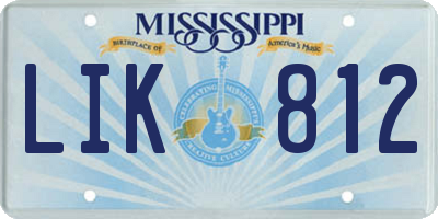 MS license plate LIK812