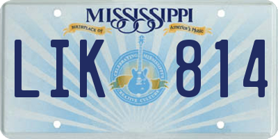 MS license plate LIK814