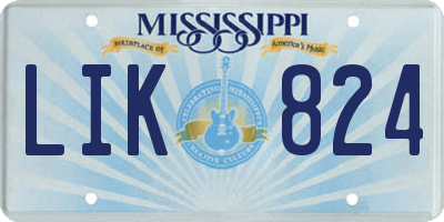 MS license plate LIK824
