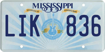MS license plate LIK836