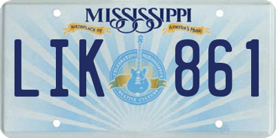 MS license plate LIK861