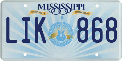 MS license plate LIK868