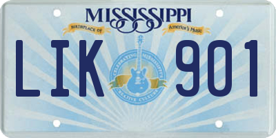 MS license plate LIK901