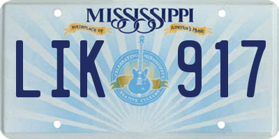 MS license plate LIK917