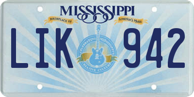MS license plate LIK942