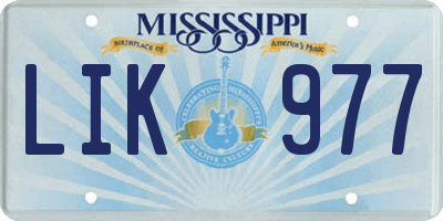 MS license plate LIK977
