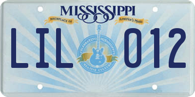 MS license plate LIL012