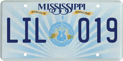 MS license plate LIL019