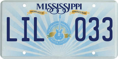 MS license plate LIL033
