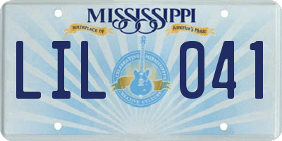 MS license plate LIL041
