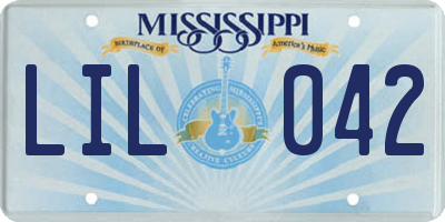 MS license plate LIL042