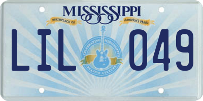 MS license plate LIL049